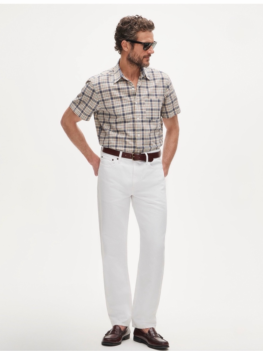 NWT J.Crew Classic Straight Summerweight Cotton Linen Jeans White 31x32